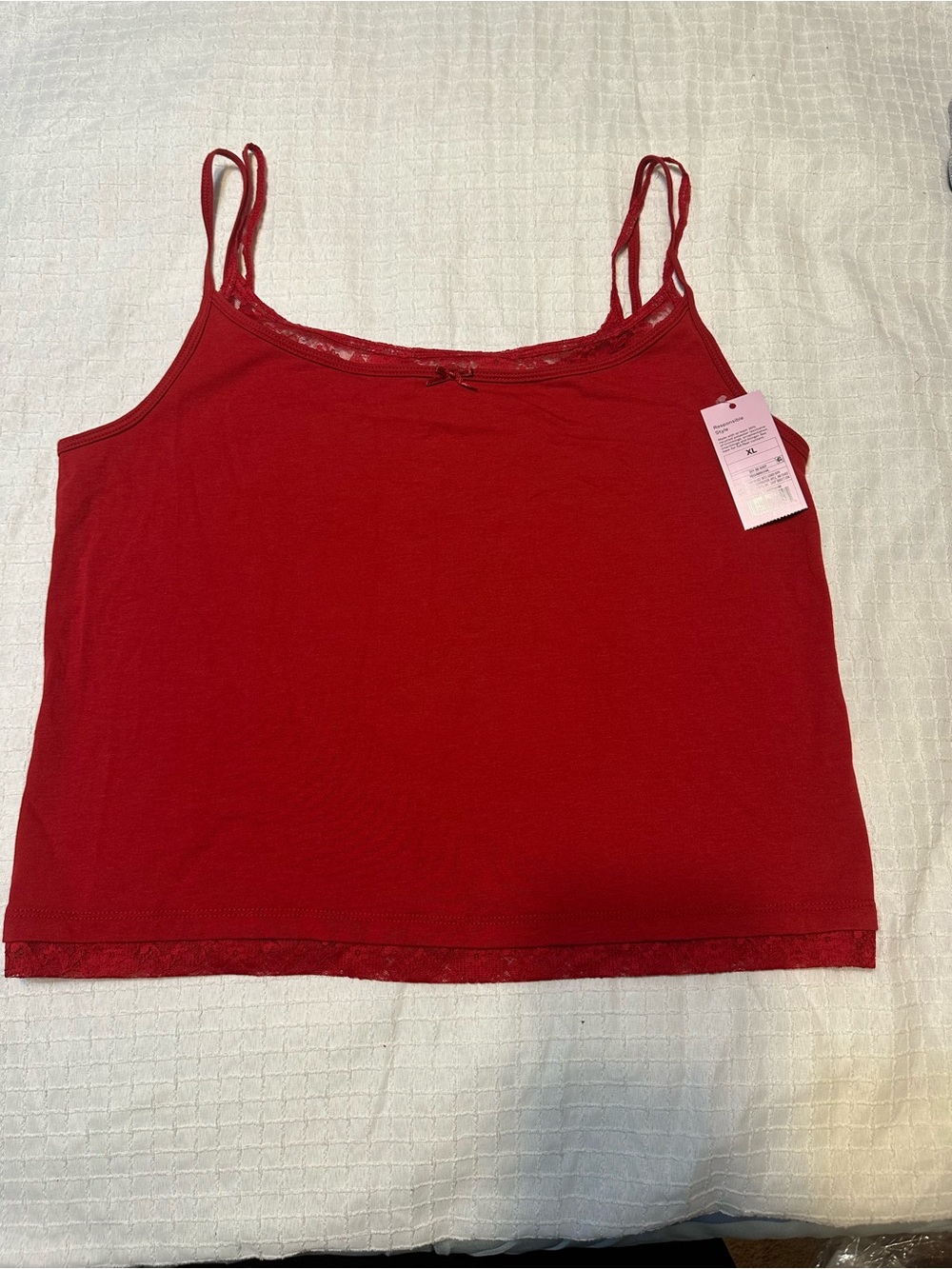 Wild Fable Women’s Red Lace-Trim Double-Strap Camisole Size XL